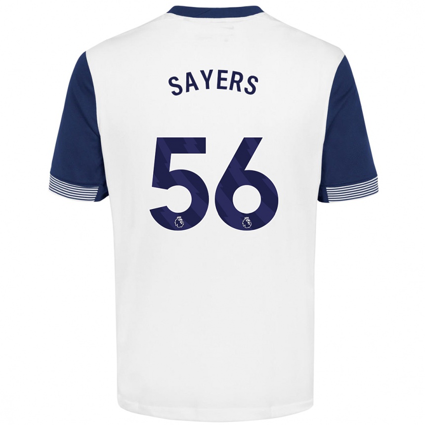 Men Football Charlie Sayers #56 White Blue Home Jersey 2024/25 T-Shirt Australia