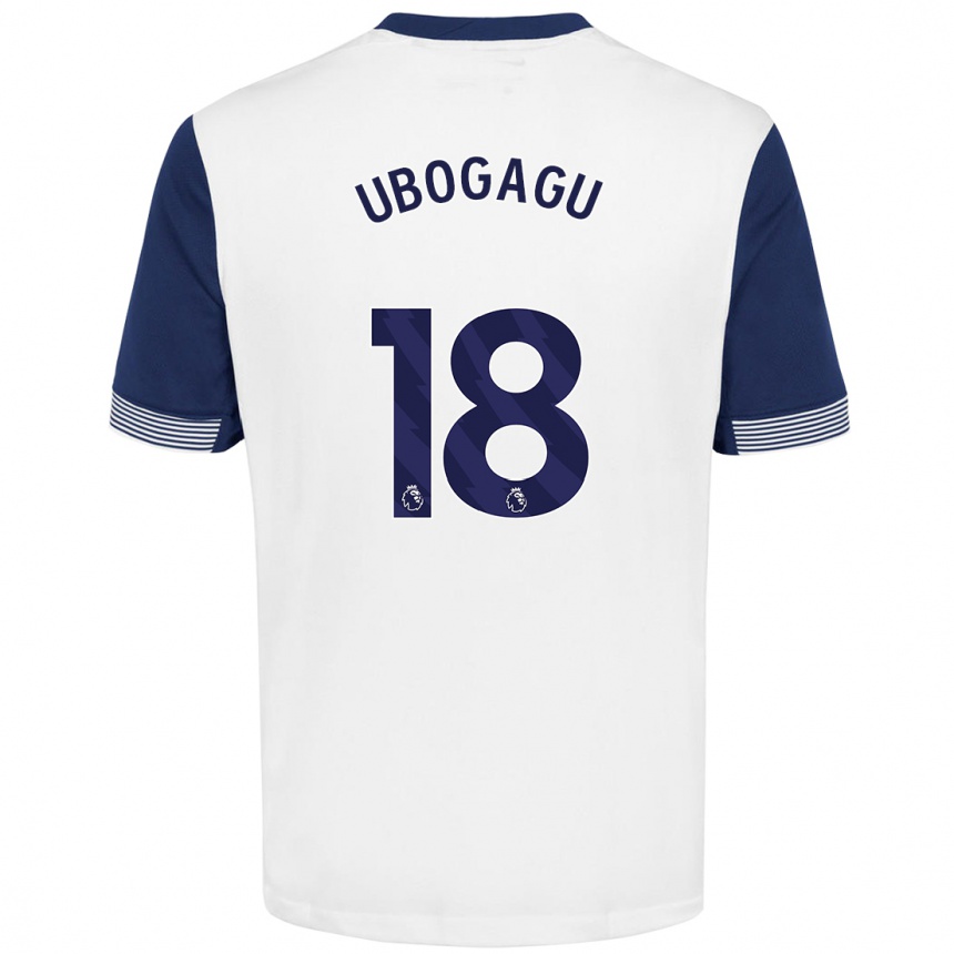 Men Football Chioma Ubogagu #18 White Blue Home Jersey 2024/25 T-Shirt Australia