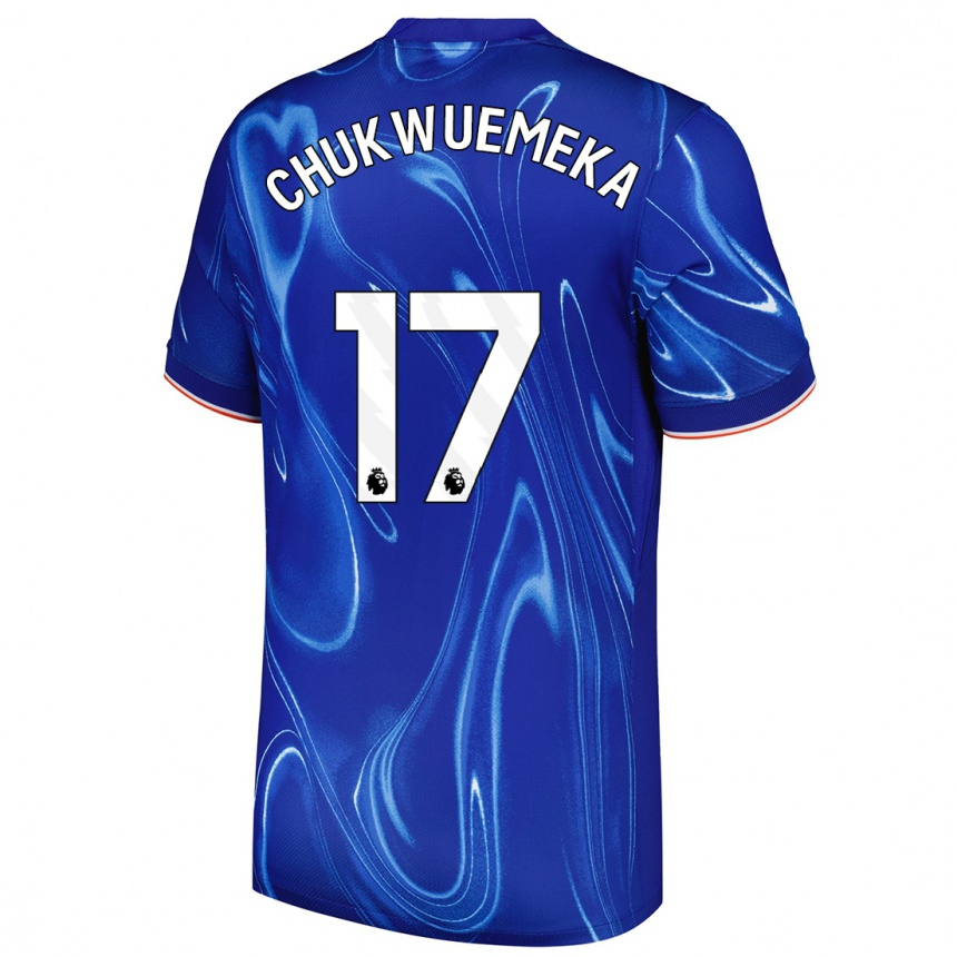 Men Football Carney Chukwuemeka #17 Blue White Home Jersey 2024/25 T-Shirt Australia