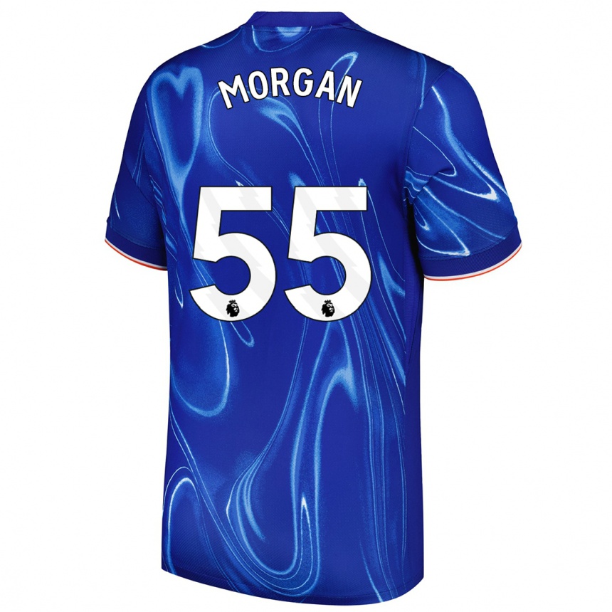 Men Football Jimmy-Jay Morgan #55 Blue White Home Jersey 2024/25 T-Shirt Australia