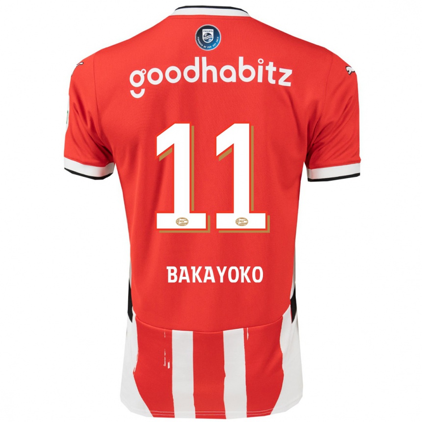 Men Football Johan Bakayoko #11 Red White Home Jersey 2024/25 T-Shirt Australia