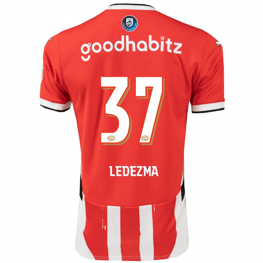 Men Football Richard Ledezma #37 Red White Home Jersey 2024/25 T-Shirt Australia