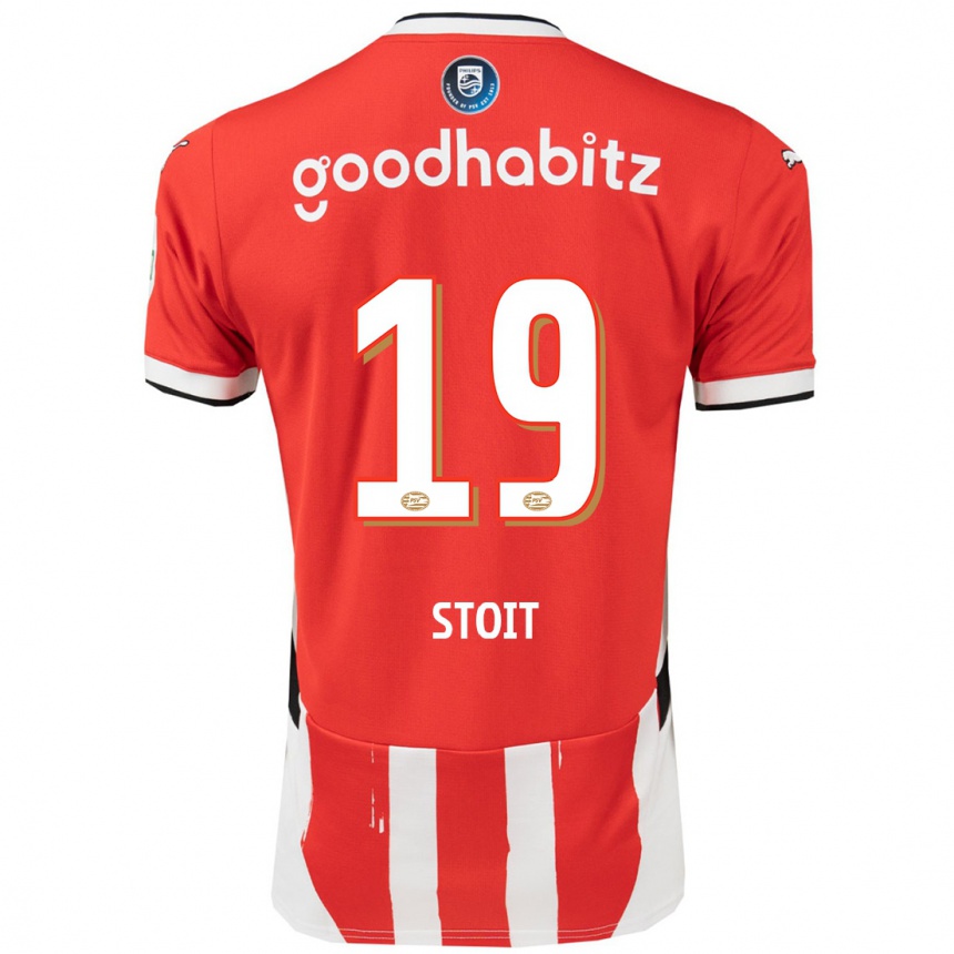 Men Football Fleur Stoit #19 Red White Home Jersey 2024/25 T-Shirt Australia