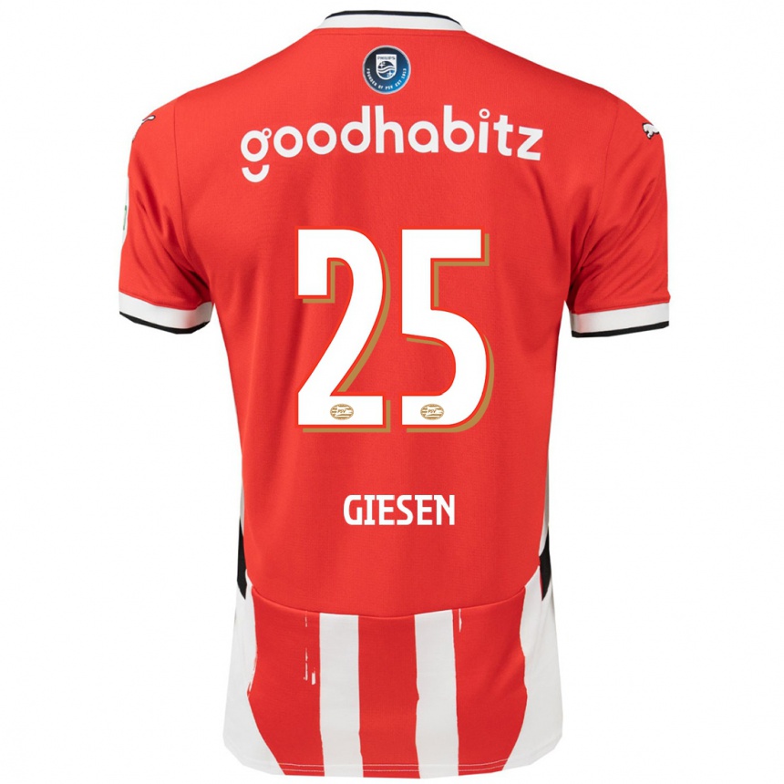 Men Football Suzanne Giesen #25 Red White Home Jersey 2024/25 T-Shirt Australia