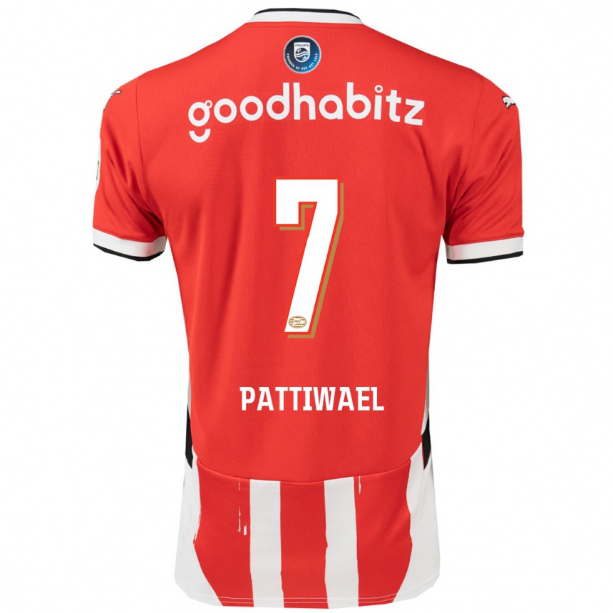 Men Football Naomi Pattiwael #7 Red White Home Jersey 2024/25 T-Shirt Australia