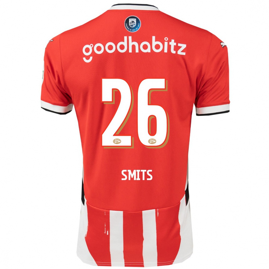 Men Football Eef Smits #26 Red White Home Jersey 2024/25 T-Shirt Australia