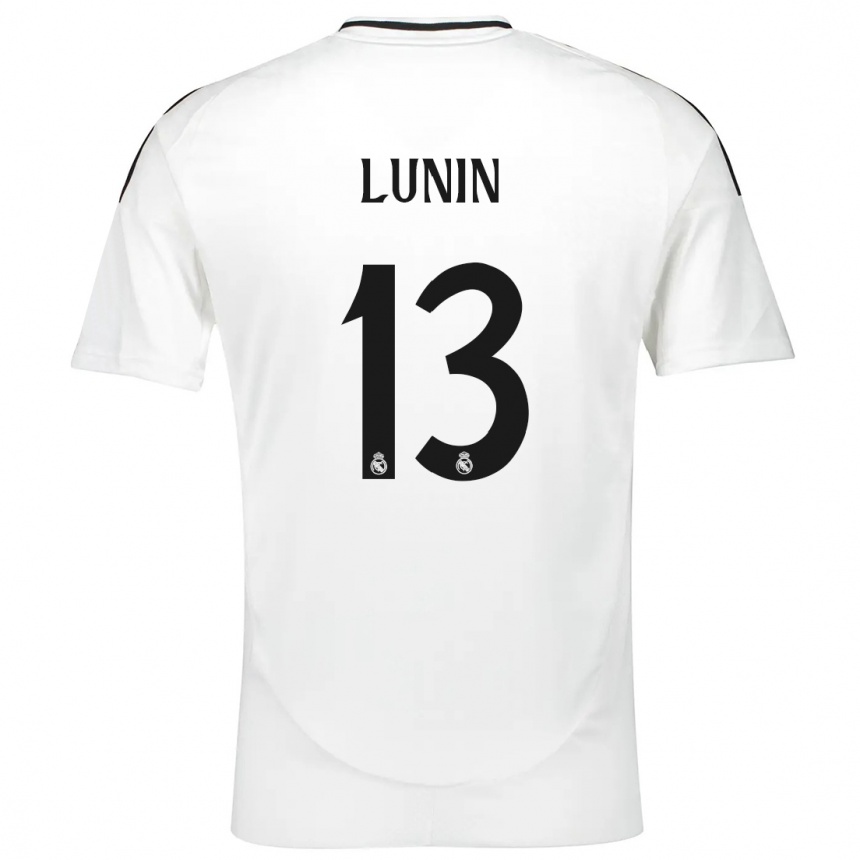 Men Football Andriy Lunin #13 White Home Jersey 2024/25 T-Shirt Australia