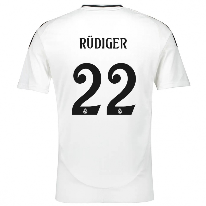 Men Football Antonio Rudiger #22 White Home Jersey 2024/25 T-Shirt Australia