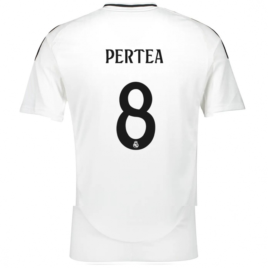 Men Football Raul Pertea #8 White Home Jersey 2024/25 T-Shirt Australia