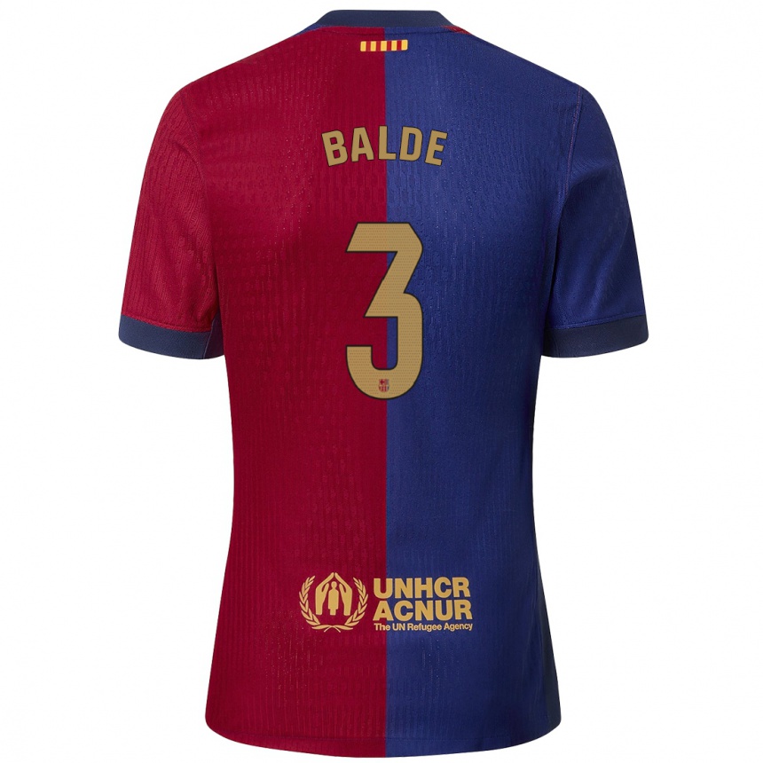 Men Football Alejandro Balde #3 Blue Red Home Jersey 2024/25 T-Shirt Australia