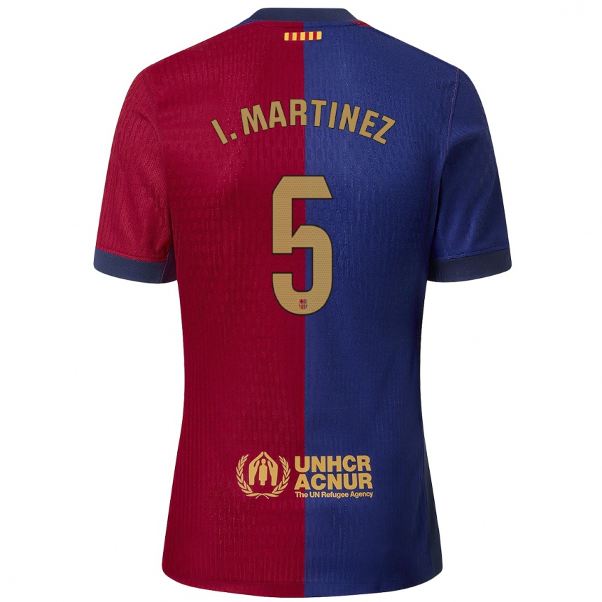 Men Football Iñigo Martínez #5 Blue Red Home Jersey 2024/25 T-Shirt Australia