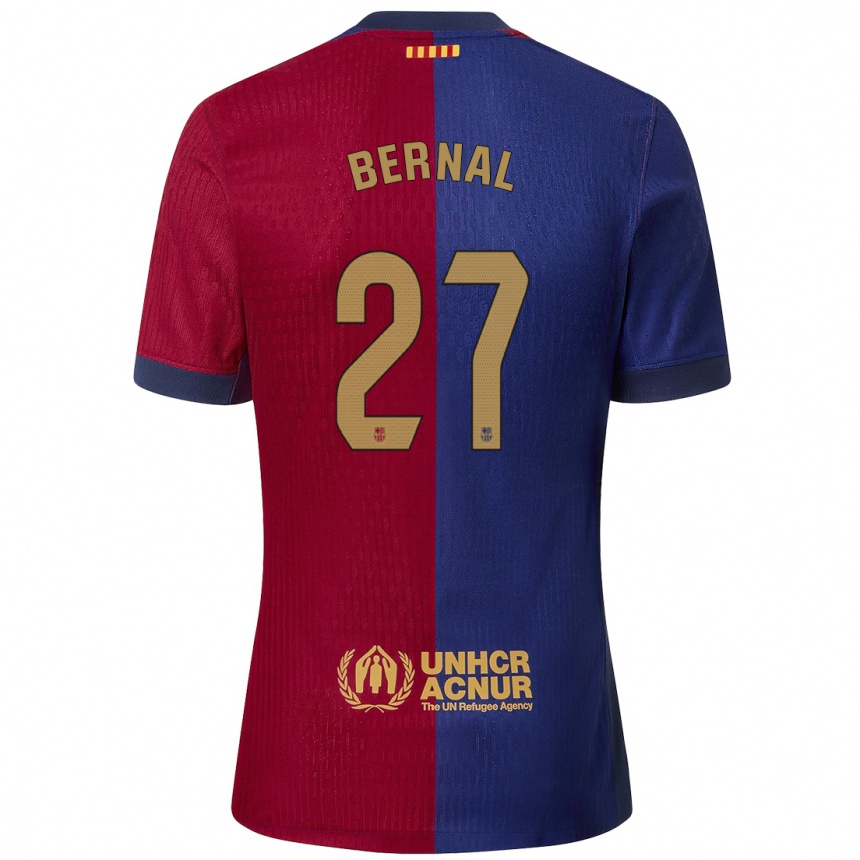 Men Football Marc Bernal #27 Blue Red Home Jersey 2024/25 T-Shirt Australia