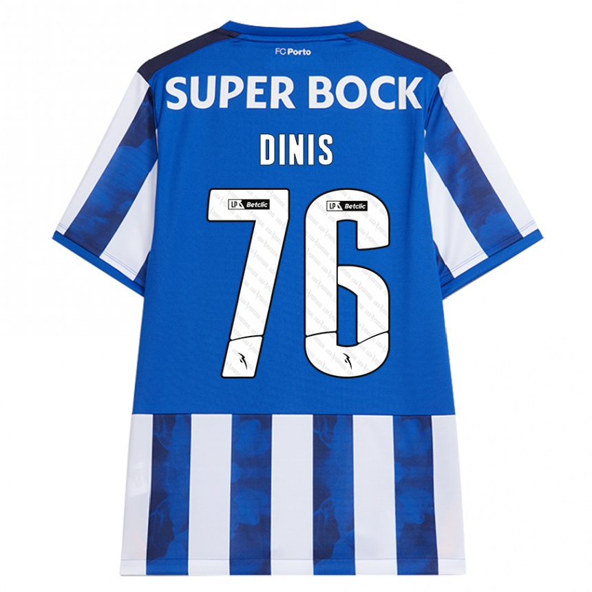 Men Football Dinis #76 Blue White Home Jersey 2024/25 T-Shirt Australia