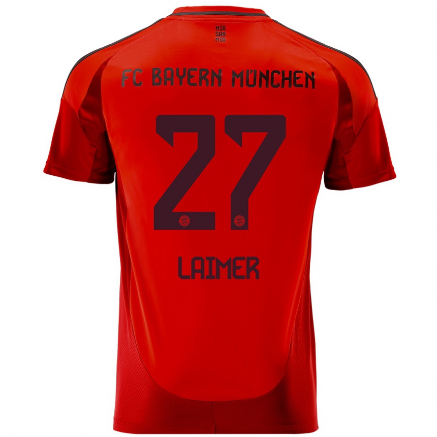 Men Football Konrad Laimer #27 Red Home Jersey 2024/25 T-Shirt Australia