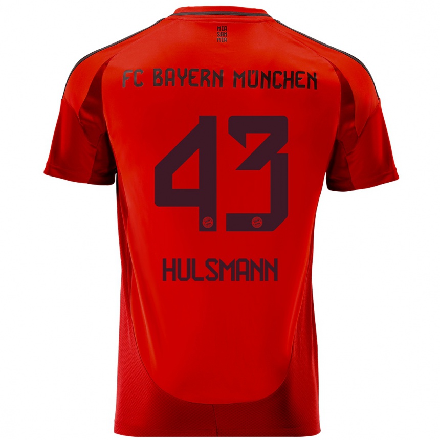 Men Football Tom Hulsmann #43 Red Home Jersey 2024/25 T-Shirt Australia