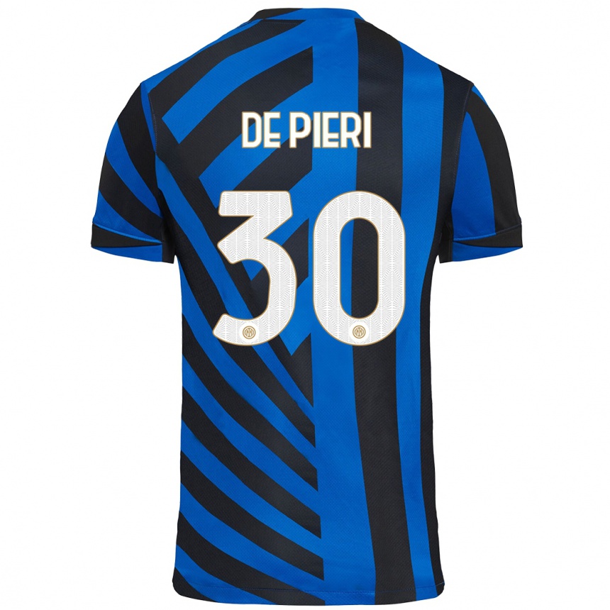 Men Football Giacomo De Pieri #30 Blue Black Home Jersey 2024/25 T-Shirt Australia