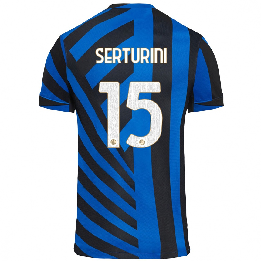 Men Football Annamaria Serturini #15 Blue Black Home Jersey 2024/25 T-Shirt Australia