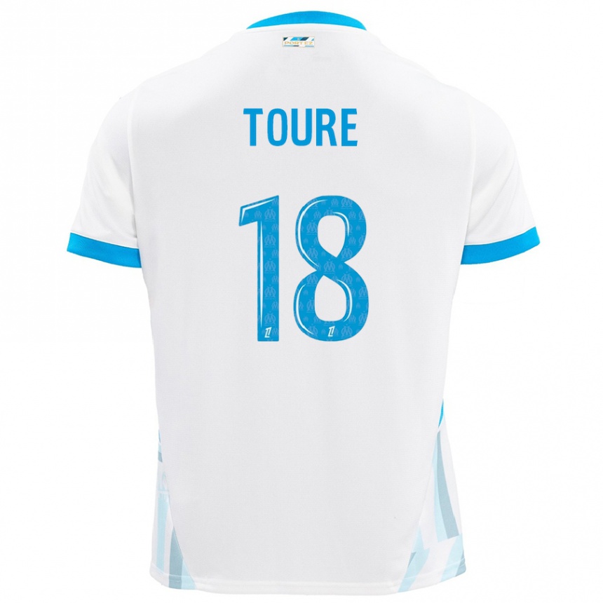 Men Football Isaak Toure #18 White Sky Blue Home Jersey 2024/25 T-Shirt Australia