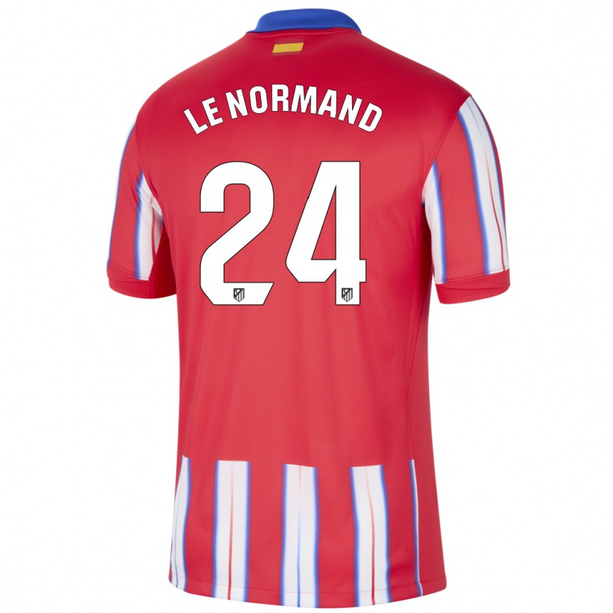 Men Football Robin Le Normand #24 Red White Blue Home Jersey 2024/25 T-Shirt Australia