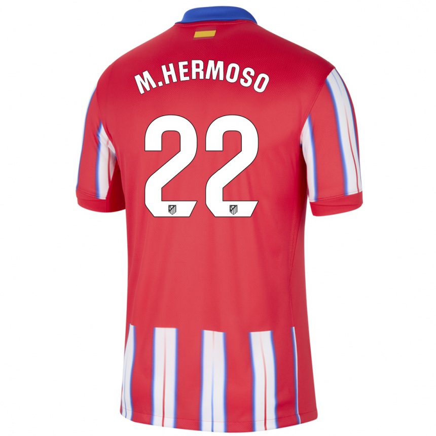 Men Football Mario Hermoso #22 Red White Blue Home Jersey 2024/25 T-Shirt Australia