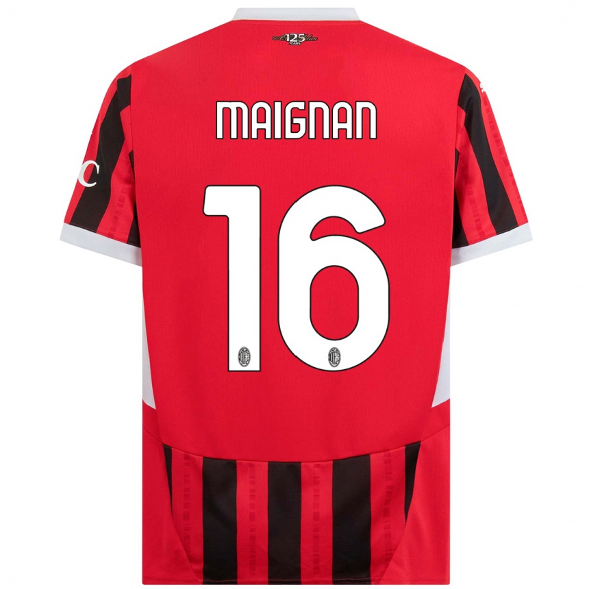 Men Football Mike Maignan #16 Red Black Home Jersey 2024/25 T-Shirt Australia