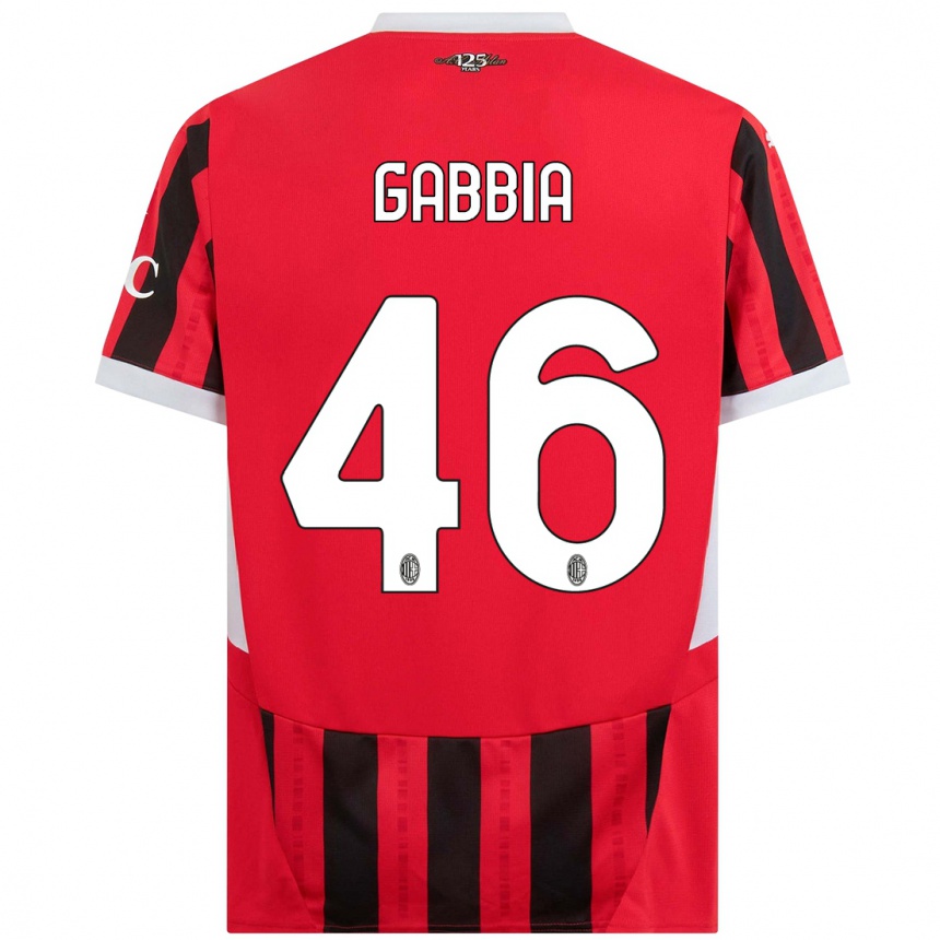 Men Football Matteo Gabbia #46 Red Black Home Jersey 2024/25 T-Shirt Australia