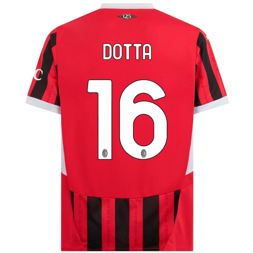 Men Football Cristiano Dotta #16 Red Black Home Jersey 2024/25 T-Shirt Australia