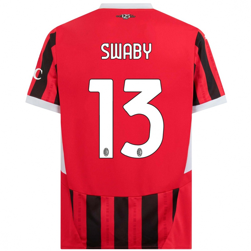 Men Football Allyson Swaby #13 Red Black Home Jersey 2024/25 T-Shirt Australia