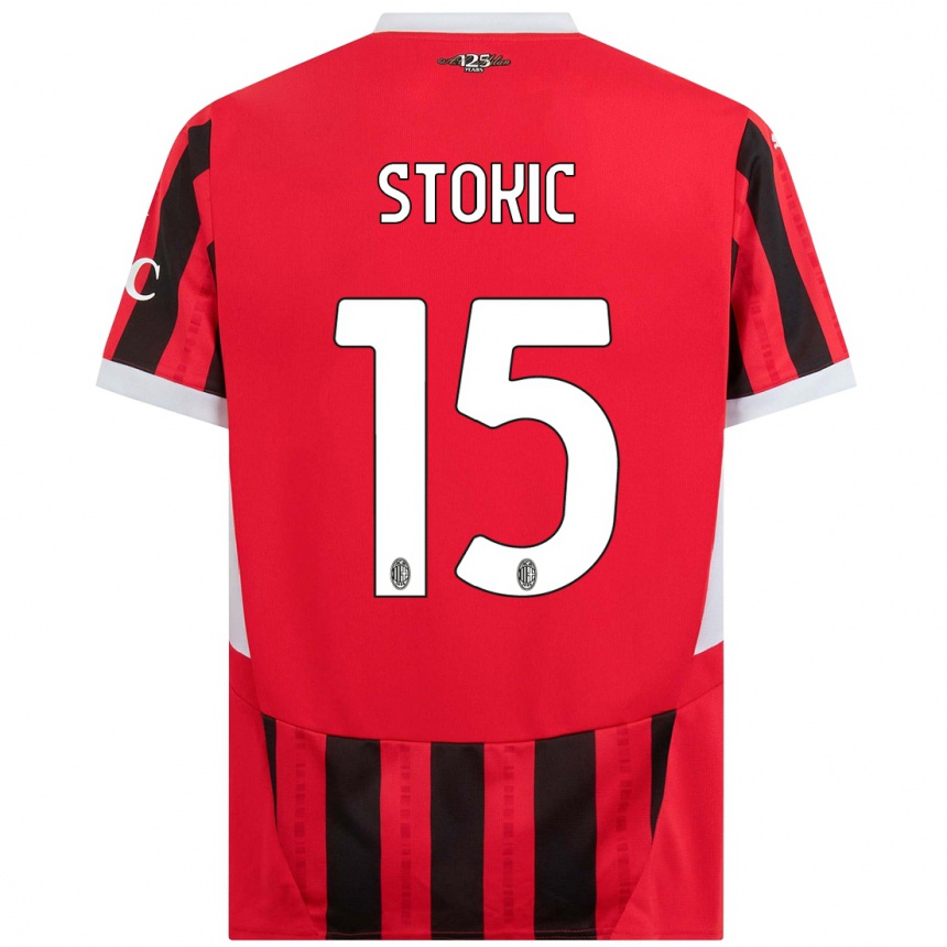 Men Football Sara Stokić #15 Red Black Home Jersey 2024/25 T-Shirt Australia