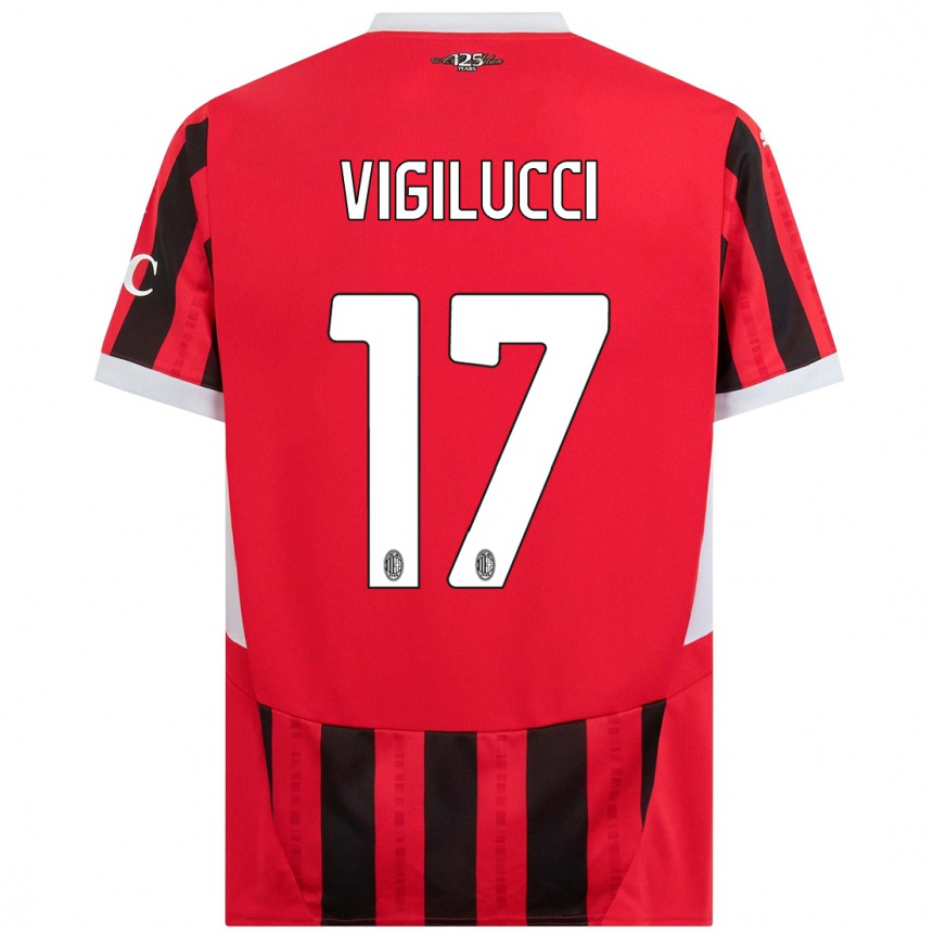 Men Football Valery Vigilucci #17 Red Black Home Jersey 2024/25 T-Shirt Australia