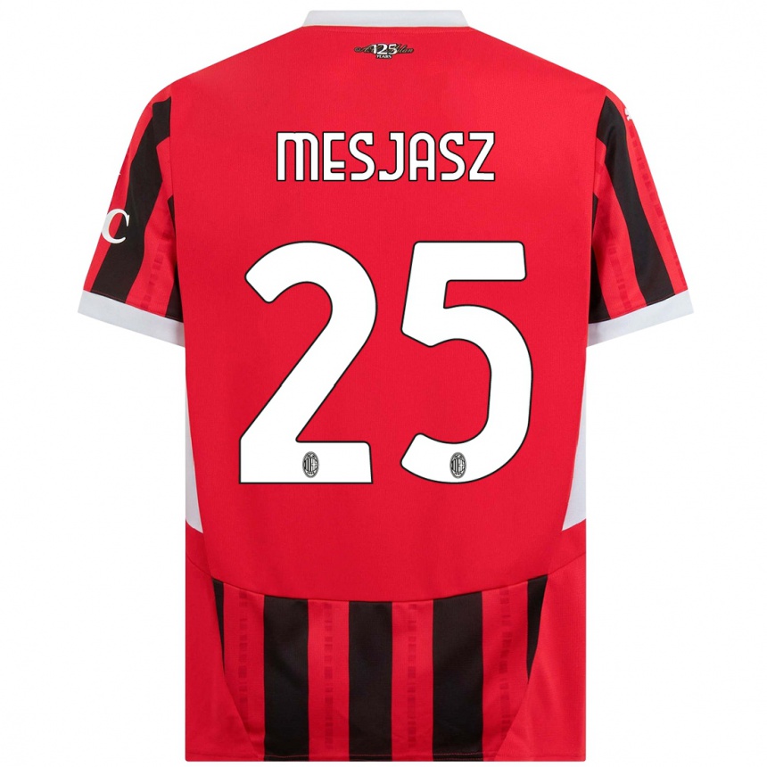 Men Football Malgorzata Mesjasz #25 Red Black Home Jersey 2024/25 T-Shirt Australia