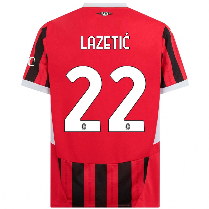 Men Football Marko Lazetic #22 Red Black Home Jersey 2024/25 T-Shirt Australia