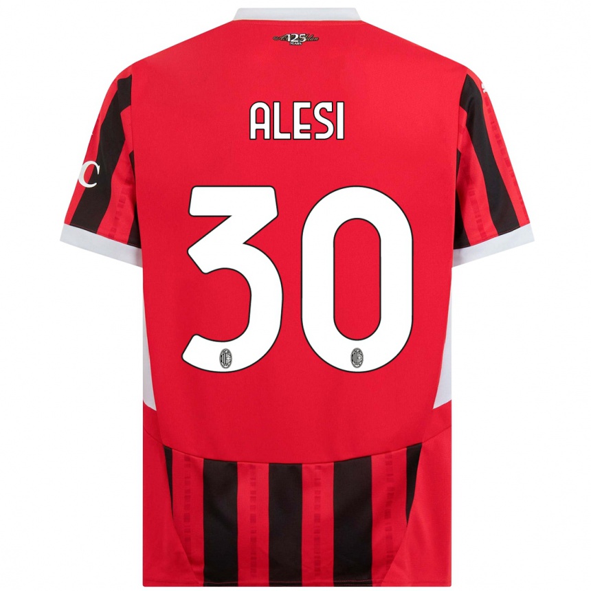 Men Football Gabriele Alesi #30 Red Black Home Jersey 2024/25 T-Shirt Australia