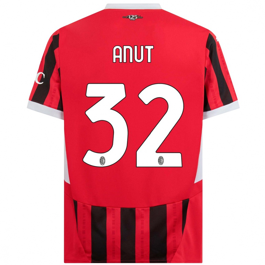 Men Football Niccolo Anut #32 Red Black Home Jersey 2024/25 T-Shirt Australia