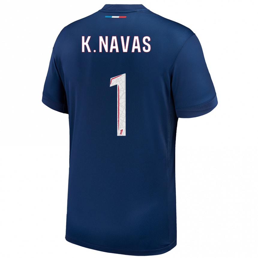 Men Football Keylor Navas #1 Navy Blue White Home Jersey 2024/25 T-Shirt Australia