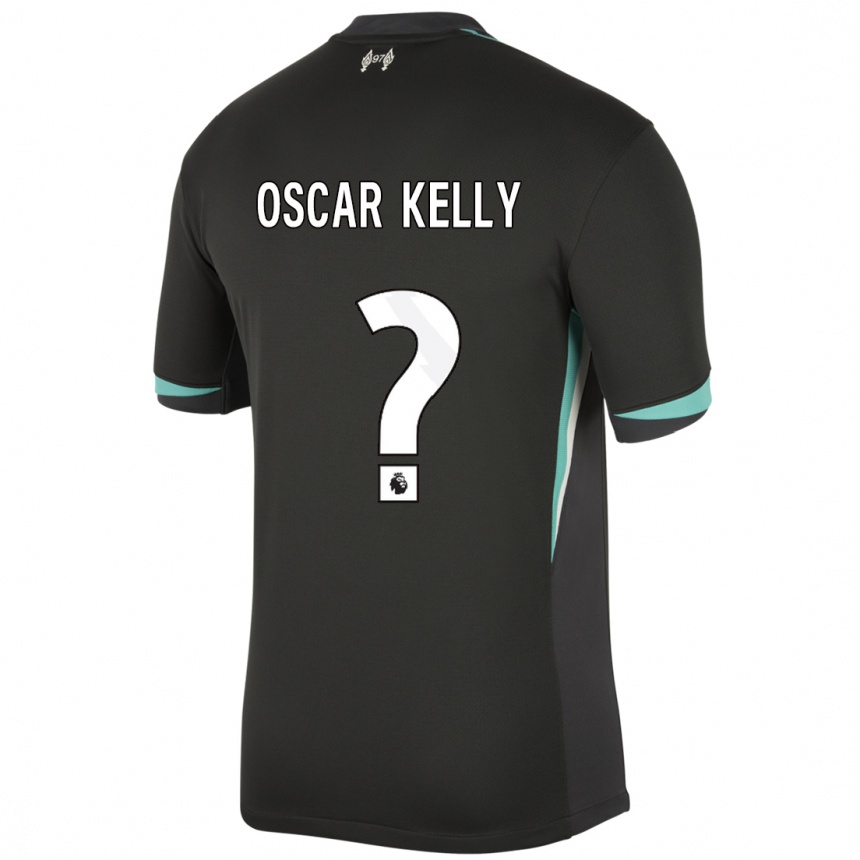 Men Football Oscar Kelly #0 Black Anthracite White Away Jersey 2024/25 T-Shirt Australia