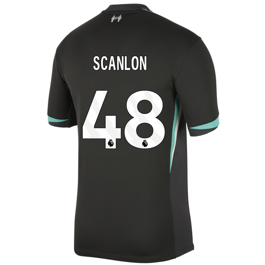 Men Football Calum Scanlon #48 Black Anthracite White Away Jersey 2024/25 T-Shirt Australia