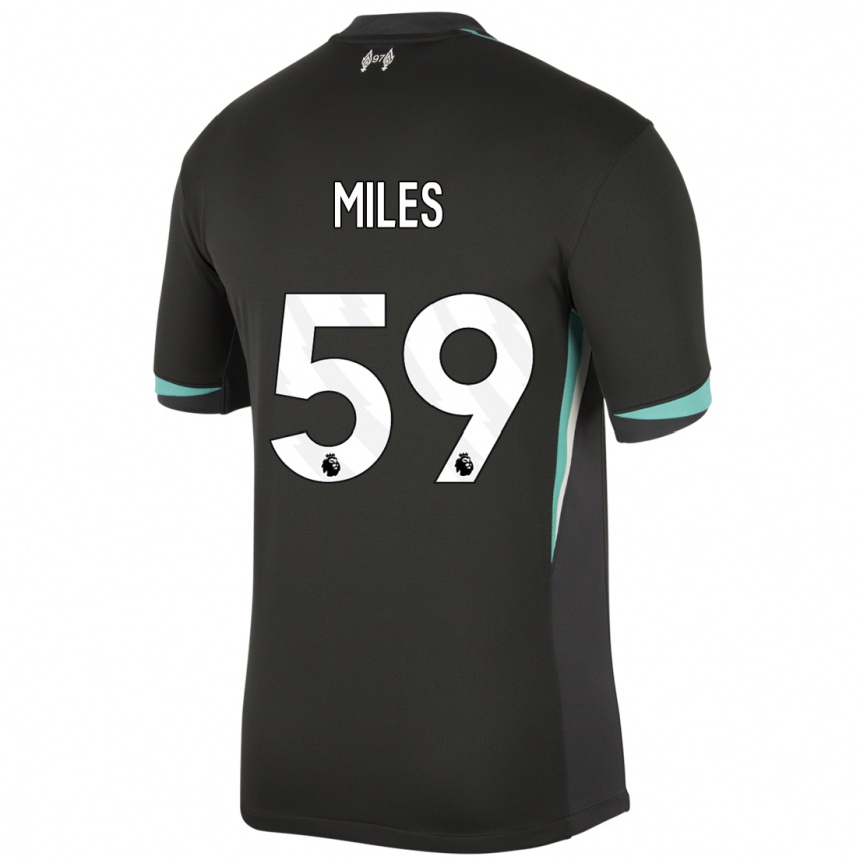 Men Football Terence Miles #59 Black Anthracite White Away Jersey 2024/25 T-Shirt Australia