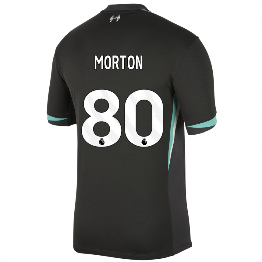 Men Football Tyler Morton #80 Black Anthracite White Away Jersey 2024/25 T-Shirt Australia