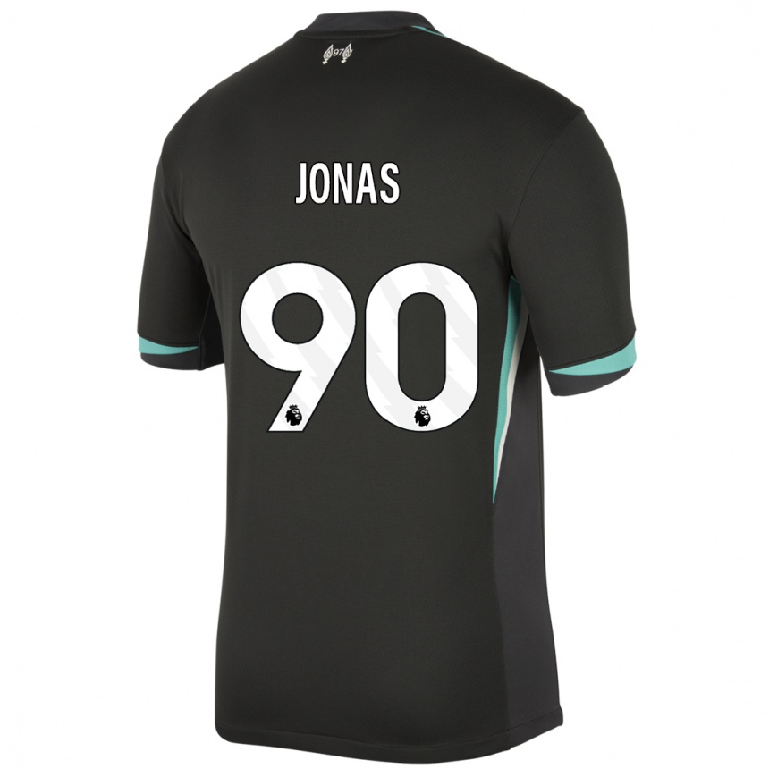 Men Football Lee Jonas #90 Black Anthracite White Away Jersey 2024/25 T-Shirt Australia