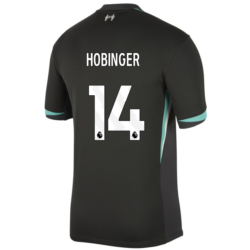 Men Football Marie Höbinger #14 Black Anthracite White Away Jersey 2024/25 T-Shirt Australia