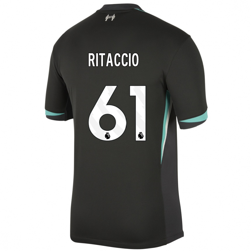 Men Football Matteo Ritaccio #61 Black Anthracite White Away Jersey 2024/25 T-Shirt Australia