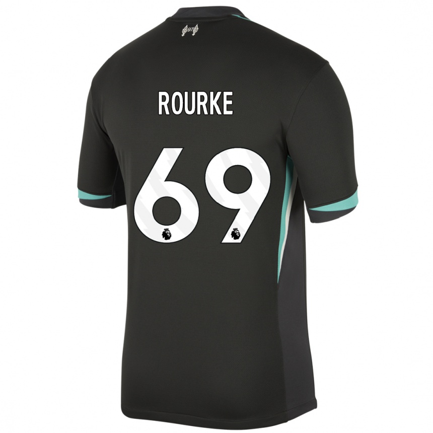 Men Football Fidel O'rourke #69 Black Anthracite White Away Jersey 2024/25 T-Shirt Australia