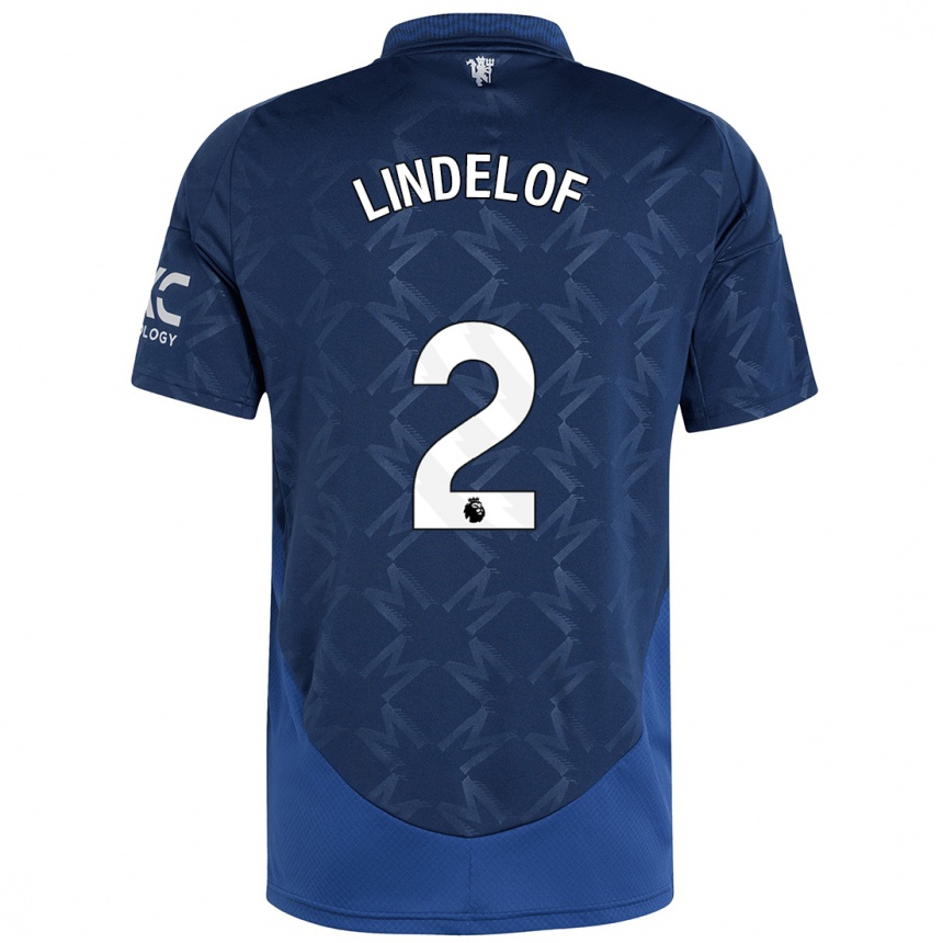 Men Football Victor Lindelof #2 Indigo Away Jersey 2024/25 T-Shirt Australia