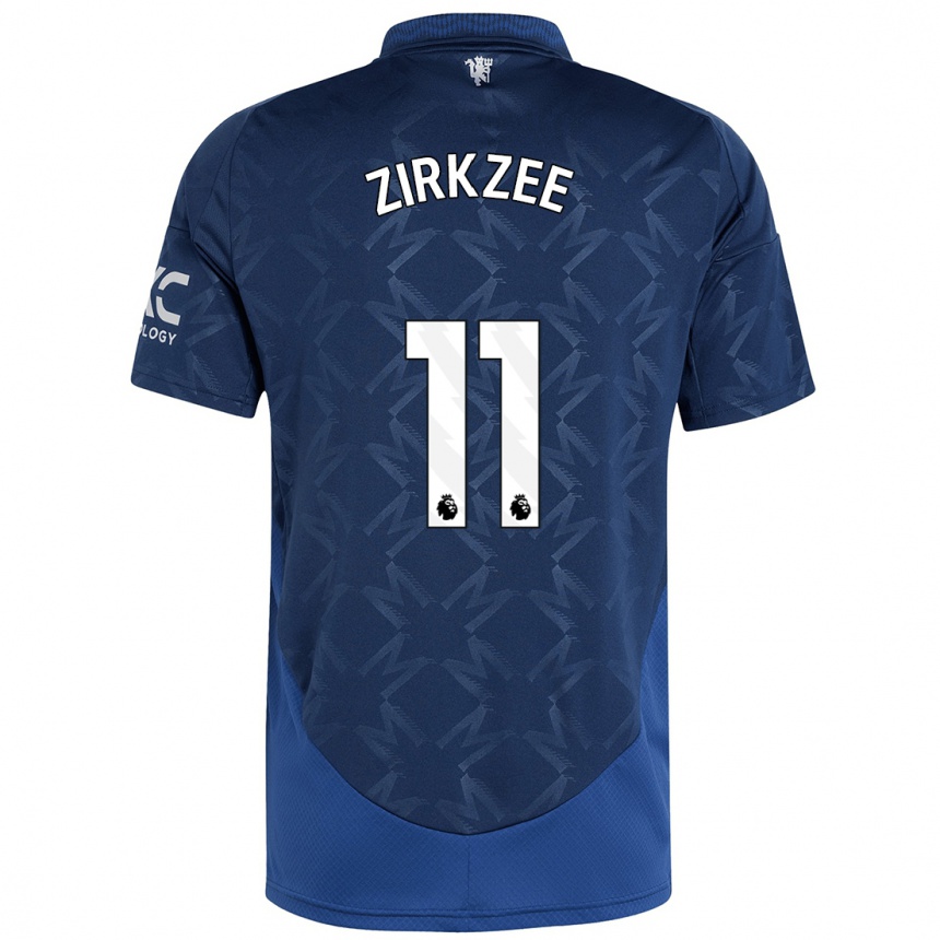 Men Football Joshua Zirkzee #11 Indigo Away Jersey 2024/25 T-Shirt Australia