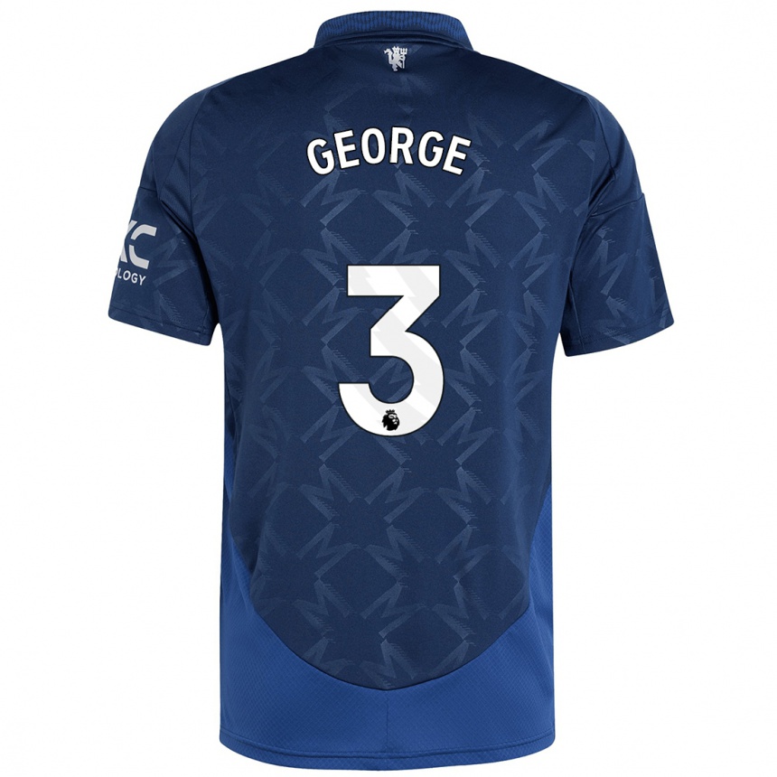 Men Football Gabby George #3 Indigo Away Jersey 2024/25 T-Shirt Australia