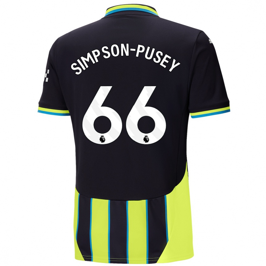 Men Football Jahmai Simpson-Pusey #66 Blue Yellow Away Jersey 2024/25 T-Shirt Australia