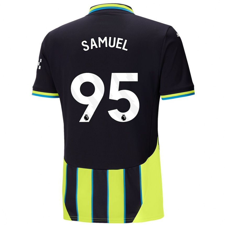 Men Football Lakyle Samuel #95 Blue Yellow Away Jersey 2024/25 T-Shirt Australia