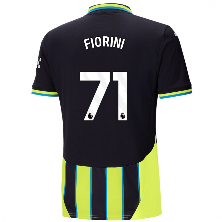 Men Football Lewis Fiorini #71 Blue Yellow Away Jersey 2024/25 T-Shirt Australia