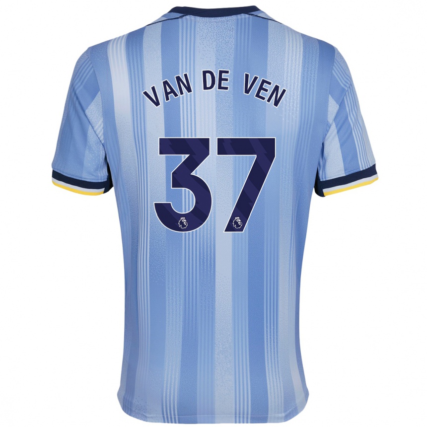 Men Football Micky Van De Ven #37 Light Blue Away Jersey 2024/25 T-Shirt Australia